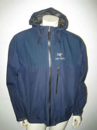 Vintage Arcteryx Gore Tex Hooded Shell Jacket Made In Canada Blue Size Xl