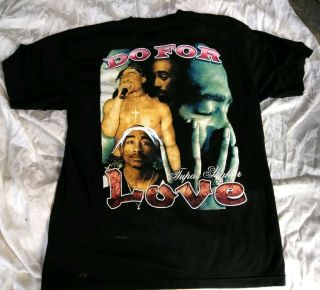 Vintage Men XL 90s Tupac Shakur Do For Love Bootleg T - Shirt Rap Tee Hip Hop 2PAC 2