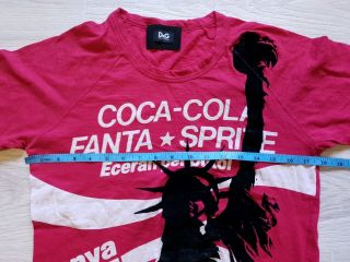 VTG RARE T Shirt Dolce Gabbana Coca Cola Fanta Sprite Dark Pink Sz 48 Statue of 5