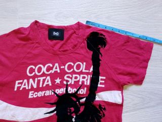 VTG RARE T Shirt Dolce Gabbana Coca Cola Fanta Sprite Dark Pink Sz 48 Statue of 6