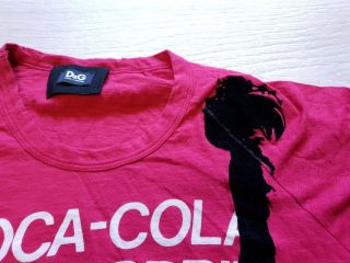VTG RARE T Shirt Dolce Gabbana Coca Cola Fanta Sprite Dark Pink Sz 48 Statue of 8