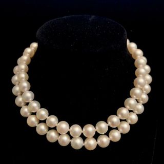 Authentic Mikimoto Vintage 6.  5 Mm 18 In Akoya Pearl Necklace Sterling Silver 11