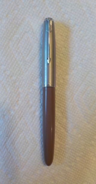Vintage Parker 51 Aerometric Fountain Pen Cocoa Demi Chrome Trim