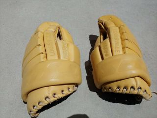 Old School Rare Vintage Leather Hockey Gloves