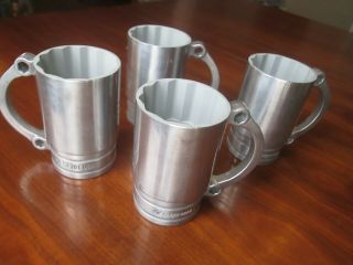 Set Of 4 Vintage Snap On Sf201 5/8 Usa Socket Metal Beer Mugs Cups