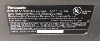 Vintage Panasonic AG - 720 VCR Video Cassette Recorder 12v Police VHS Car Dash Cam 4