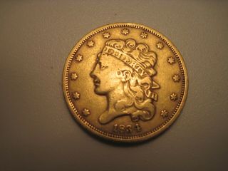 Rare 1834 U.  S.  Five Dollar Gold Coin Classic Head