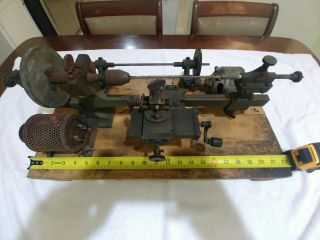 Antique Vintage Small Tool Watcmaker Gunsmith Brass Lathe