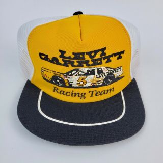 Nos Vintage Levi Garrett Racing Team Chewing Tobacco Yellow Snapback Trucker Hat