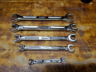 NOS Vintage Snap On 5 Piece 6 Point SAE Flare Nut Wrench Set RXH - 605S 3