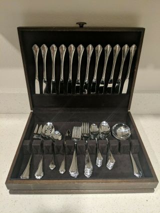 Vtg Oneida Stainless Sterling Silverware Set 12 Pc With Case Wow