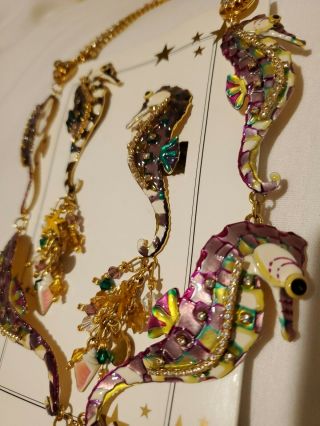 LUNCH AT THE RITZ SEA HORSE NECKLACE & EARRINGS ELEGANT RARE RARE NWOT 4