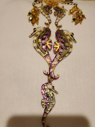 LUNCH AT THE RITZ SEA HORSE NECKLACE & EARRINGS ELEGANT RARE RARE NWOT 6