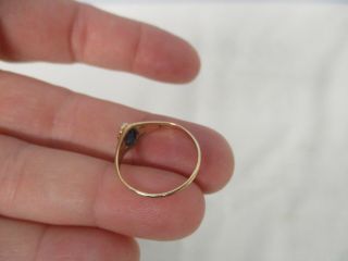 VINTAGE 10 K YELLOW GOLD with SAPPHIRE BABY RING SIZE 4 3/4 INITIAL HALLMARK 3