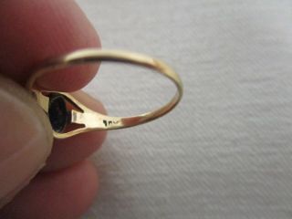 VINTAGE 10 K YELLOW GOLD with SAPPHIRE BABY RING SIZE 4 3/4 INITIAL HALLMARK 4