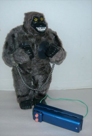 Vintage Marx Mechanical Mighty King Kong Gorilla Remote Control Battery Op.  Toy