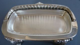 Rare Mid - Century Art Deco oval caviar / butter dish F.  B.  Rogers silverplated 6