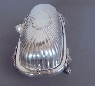 Rare Mid - Century Art Deco oval caviar / butter dish F.  B.  Rogers silverplated 8