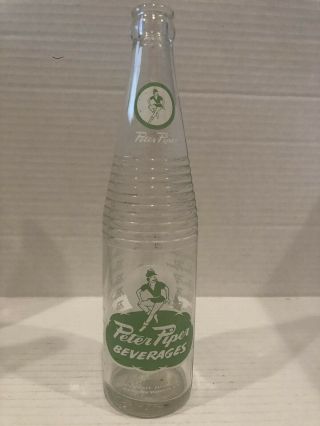 Rare Peter Piper Beverages 16 Oz Acl Soda Bottle 1958 Newark,  Nj Vintage Pan