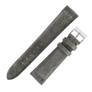 Jpm Italian Vintage Suede Leather Watch Strap With Buckle In Space Grey