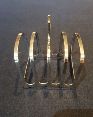 VINTAGE HALLMARKED SOLID SILVER TOAST RACK 1926 ART DECO. 5