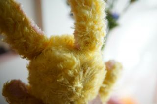 Vintage Rushton Rubber Face Faced Yellow Plush Bunny Rabbit,  Bonus Kewpie 7