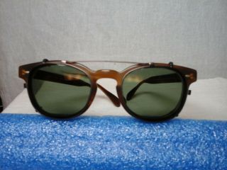 Vintage Oliver Peoples Oovoo Sheldrake Eyeglass Frame Blonde / Brown Frame With