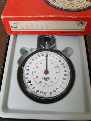 Vintage Heuer 503 220 52mm 1/100 Pocket Timer