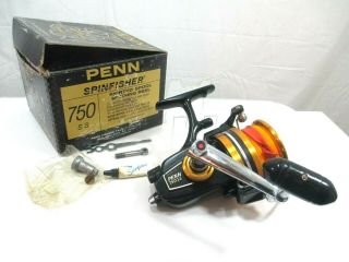 Nos Vintage Penn 750ss Spinfisher Heavy Duty Spinning Reel &