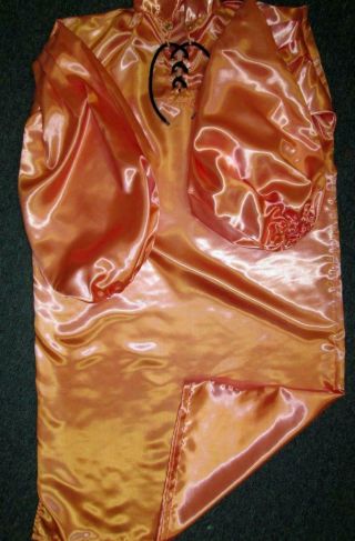 Vintage: Satin High Shine Coral Satin Balloon Shirt Style Gown