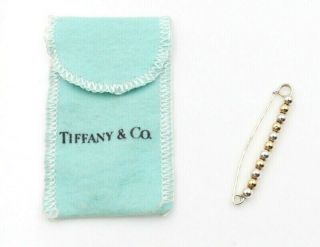 Vintage Tiffany & Co.  Sterling Silver And 14k Gold Ball Safety Pin 756b - 5