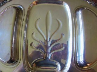 International Victorian Rose Silverplate 3 Part Platter 22 