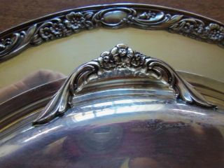 International Victorian Rose Silverplate 3 Part Platter 22 