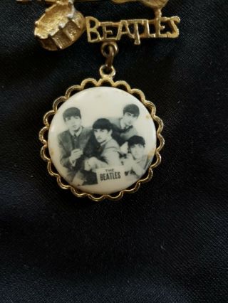 Vintage 1964 The Beatles Brooch Pin By NEMS LTD Styled by Nicky Byrne 2