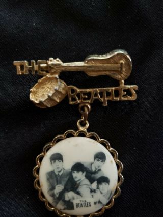 Vintage 1964 The Beatles Brooch Pin By NEMS LTD Styled by Nicky Byrne 3