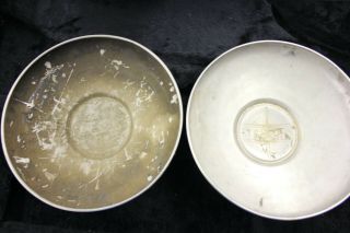2 Vintage Jeep Dog Dish Hubcaps set of 2 Cream and Red 4