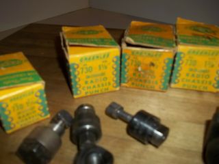 Vintage Greenlee set of 15 Round & others Radio Chassis Punch with/without boxes 2