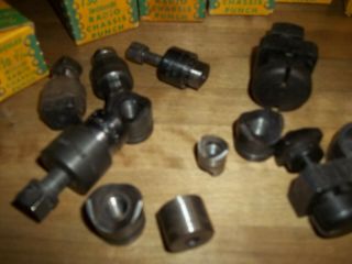 Vintage Greenlee set of 15 Round & others Radio Chassis Punch with/without boxes 5