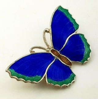 Vintage Sterling Silver Enamel Butterfly Brooch 4
