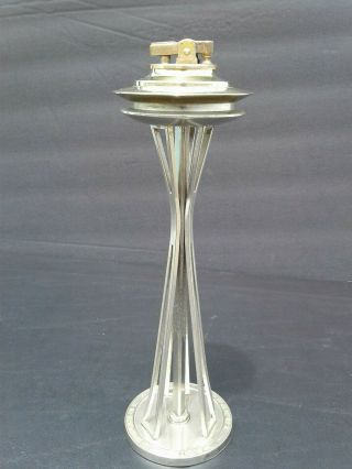 Vintage 1962 Seattle Space Needle Worlds Fair 10.  5 " Cigarette Lighter Deco Desig