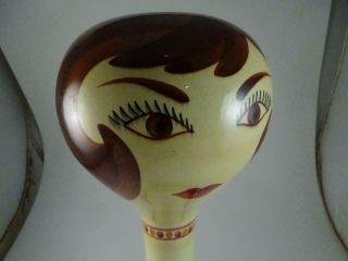 Vtg Wig Holder Hat Stand Rest Figural Woman ' s Head Stangl Art Pottery Trenton NJ 2