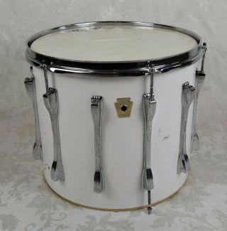 Vintage Ludwig 15 " White Marching Snare Drum 1990 