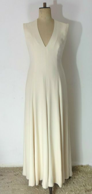 Catherine Walker Elegant Bespoke Silk Column Wedding Dress Uk Size 14 Rrp £3200
