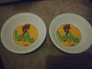 VINTAGE IROQUOIS CHINA PETER MAX PSYCHEDELIC LOVE DINNER PLATES,  CUPS,  BOWLS 3