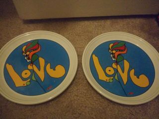 VINTAGE IROQUOIS CHINA PETER MAX PSYCHEDELIC LOVE DINNER PLATES,  CUPS,  BOWLS 4