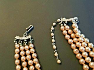 Vtg KJL Kenneth J.  Lane Pearl Sapphire Necklace & Clip Earrings 