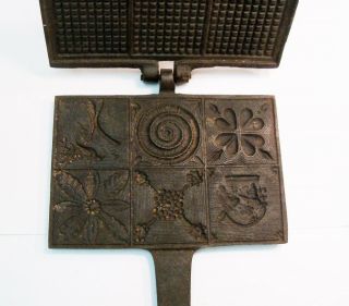 Antique Vintage Cast Iron Springerle Cookie Cracker Wafer Press Mold Rare Metal