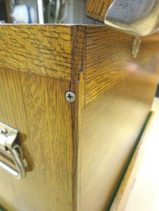 Vintage Gerstner 11 Drawer Oak Machinist Tool chest 052 with Lock 7