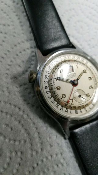 Vintage Eloga Triple Date Calendar 17 Jewel Incabloc Swiss Watch 3