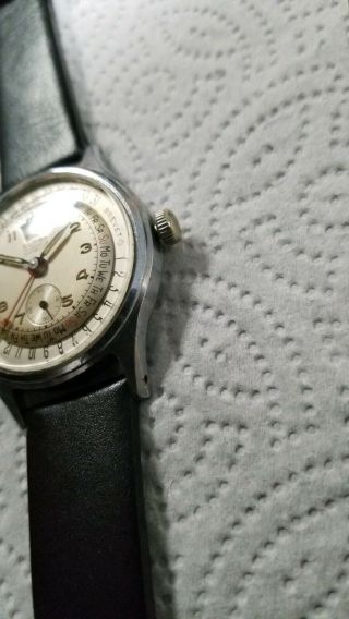 Vintage Eloga Triple Date Calendar 17 Jewel Incabloc Swiss Watch 4